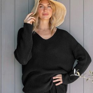 Jenni Kayne Black V-Neck Sweater